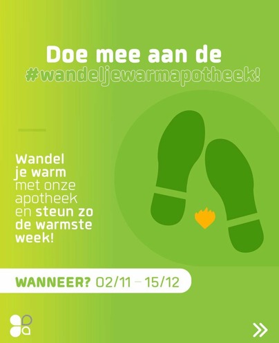 Wandel je warm met onze apotheek en steun de warmste week!