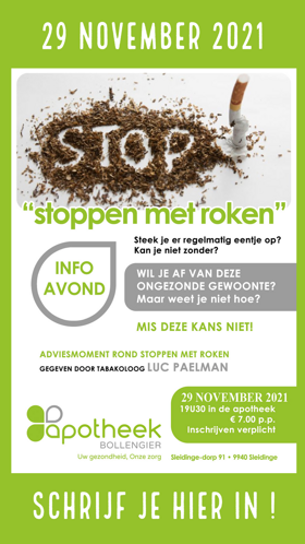 Stoppen met roken infosessie 29 november 2021