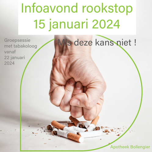 Rookstopbegeleiding in groep - Infoavond 15 januari 2024